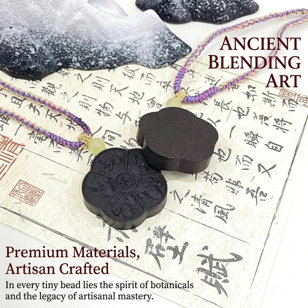 Ambergris Fortune: Handcrafted Ancient Method He Xiang Incense Necklace