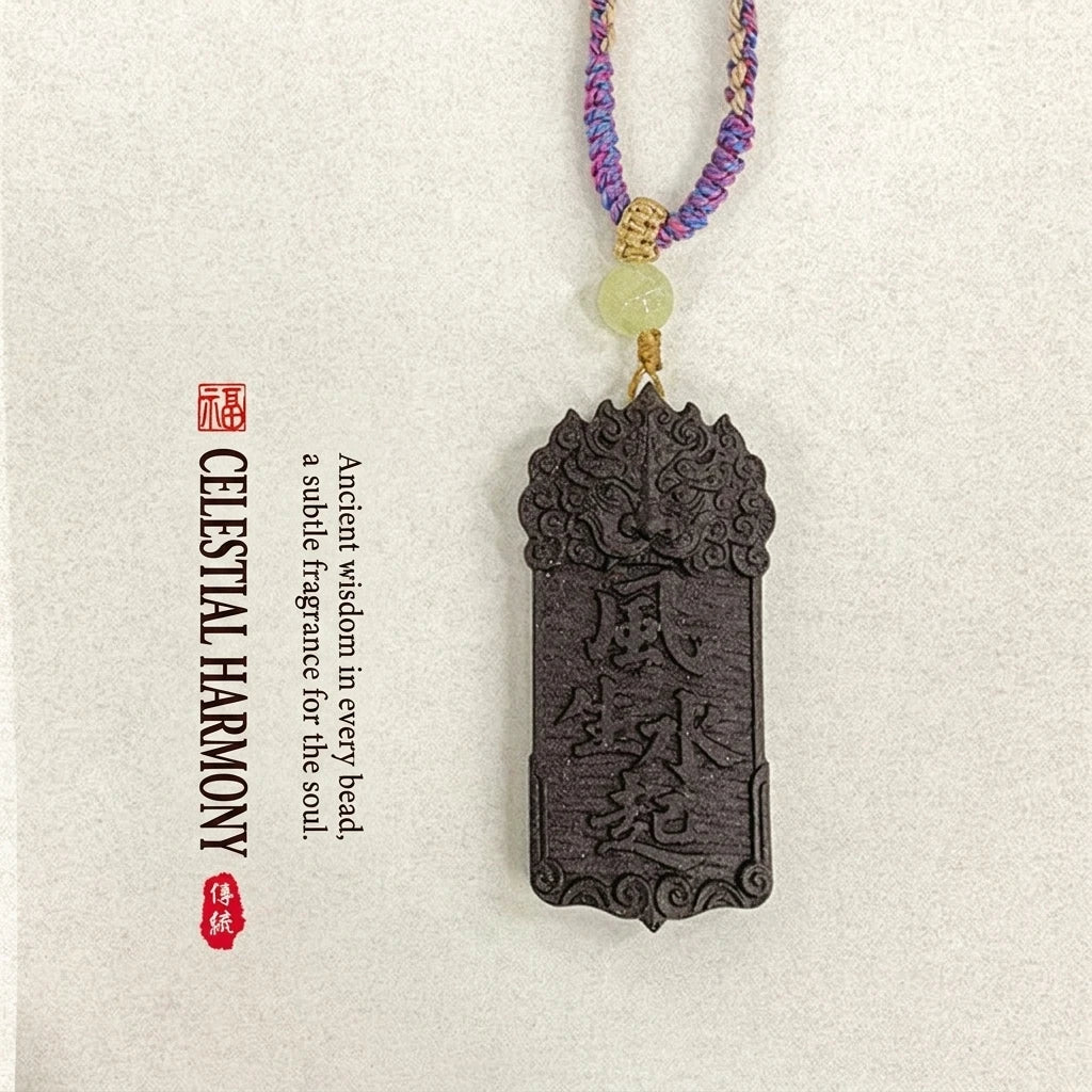Celestial Cycle: Fengshui Zodiac He Xiang Incense Necklace