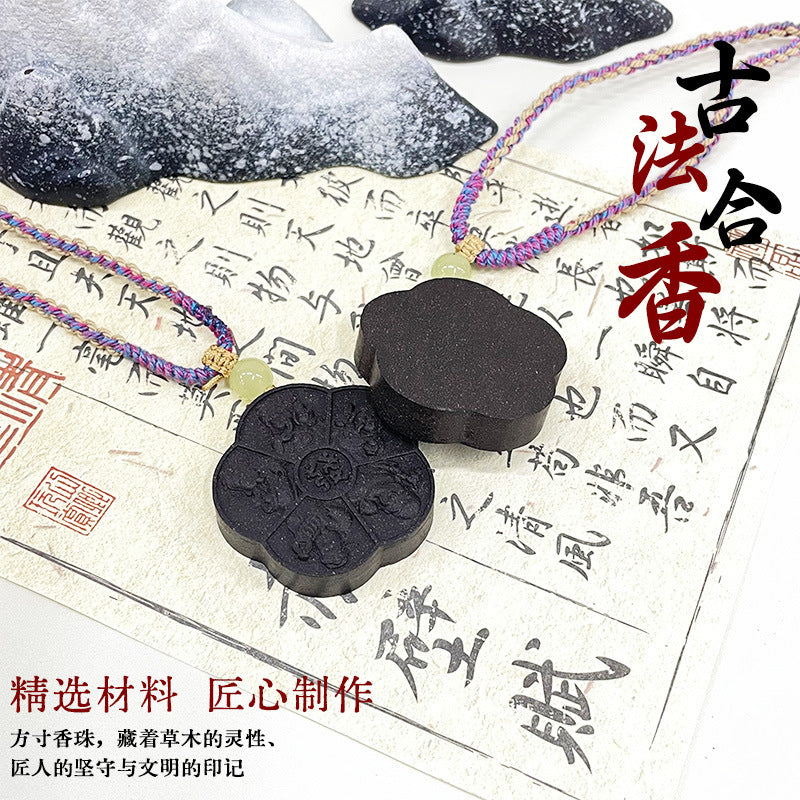 Ambergris Fortune: Handcrafted Ancient Method He Xiang Incense Necklace