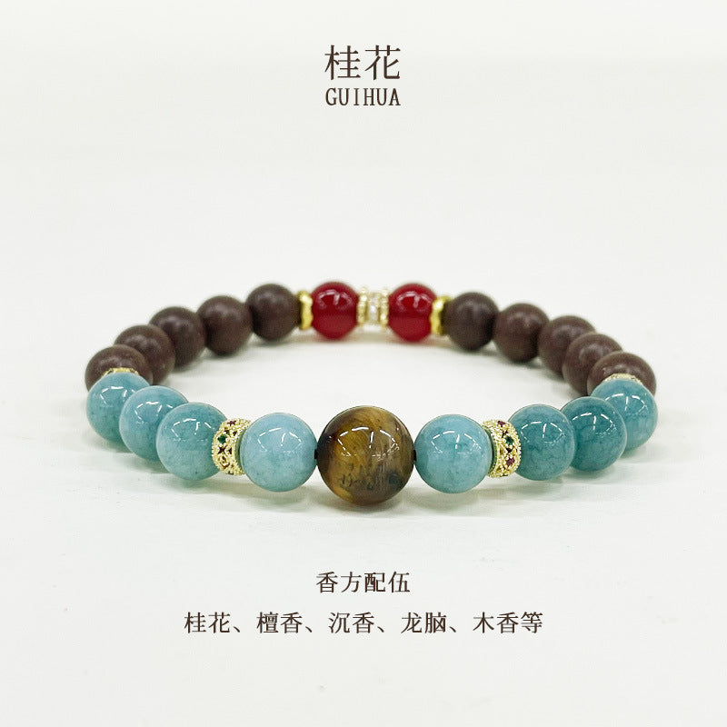 Osmanthus & Herbal Harmony: Handcrafted TCM Aromatic Bracelet (He Xiang Zhu)