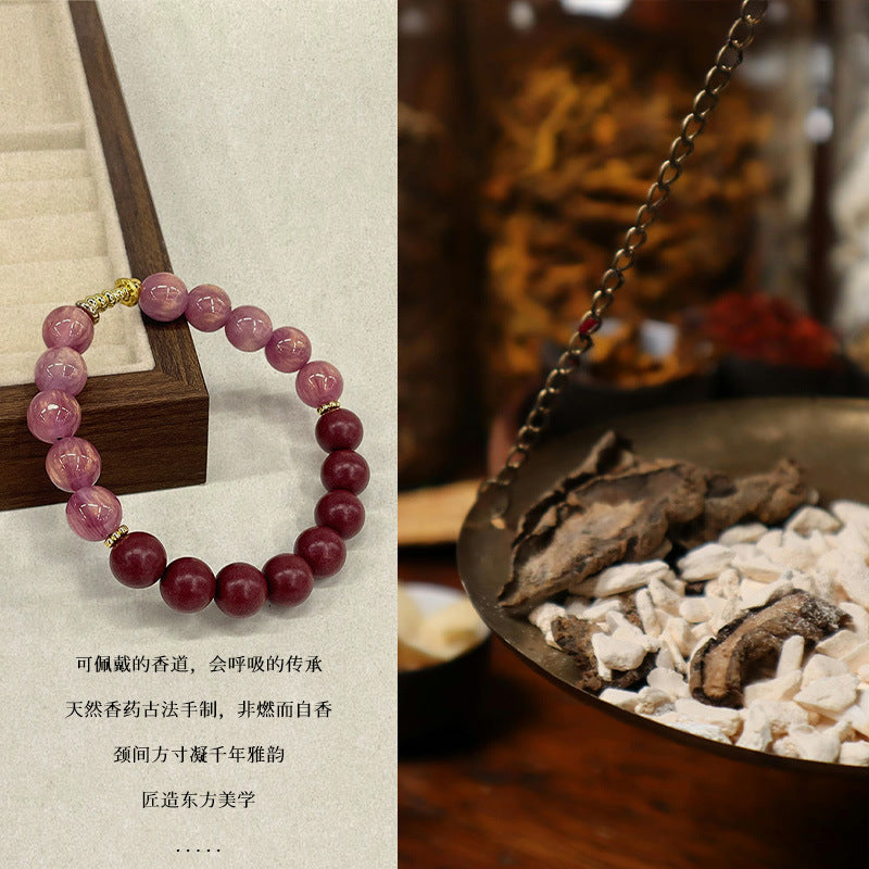 Floral Essence He Xiang Beads: Handcrafted TCM Aromatic Bracelet