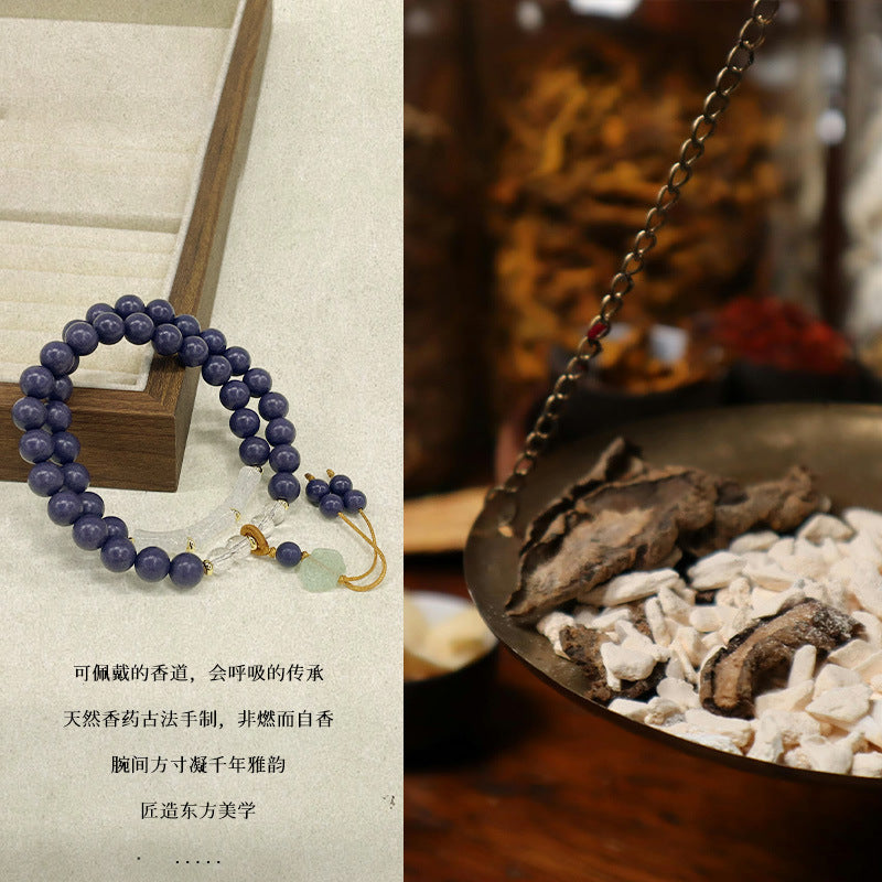Auspicious Cloud: Purple Double-Loop Aromatic Bracelet