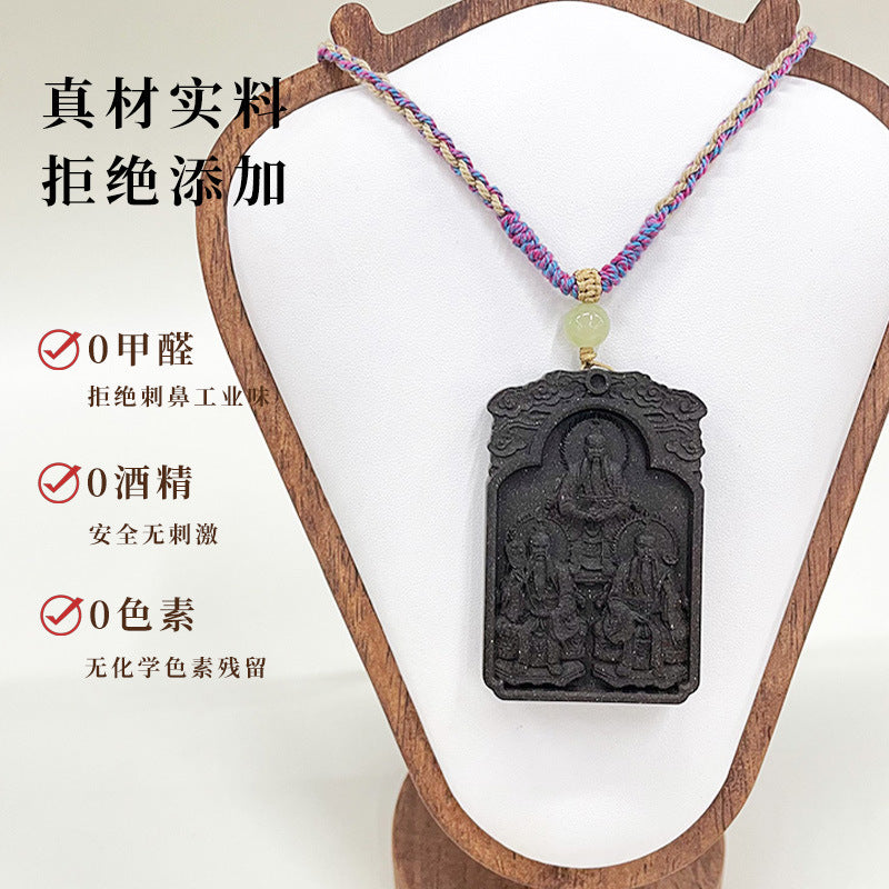 Divine Balance: Black Ambergris Sancheng Patriarch Incense Necklace